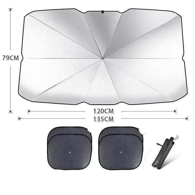 Quick deploy and practical  foldable car sunshade