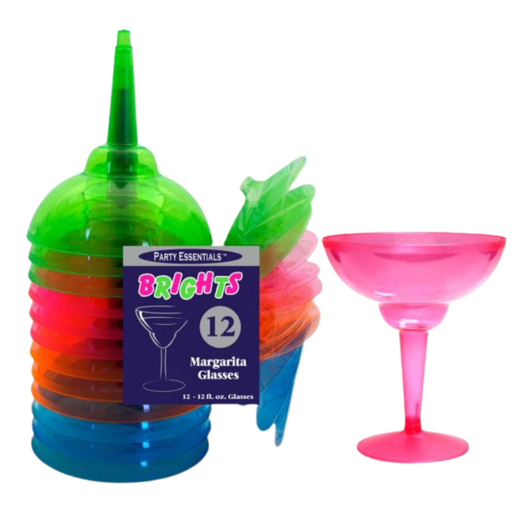 12oz Assorted Neon Margarita Glasses