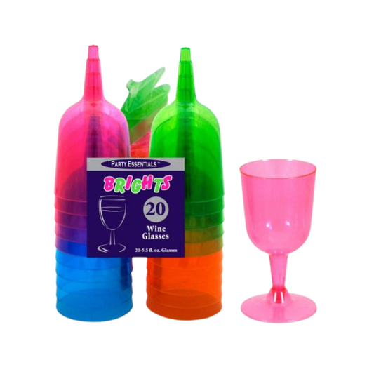 Verres à vin Néon Assortis de 5,5 oz