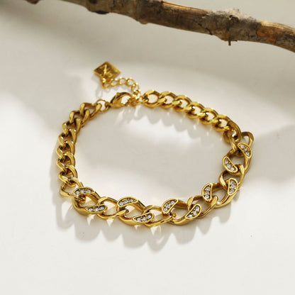 ROUBAIX Cuban Link-Chain Zirconia Bracelet