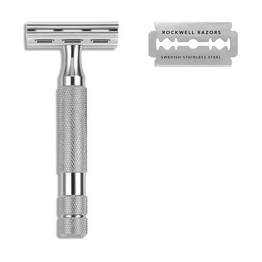 Rasoir de sûreté Rockwell 2C réglable DE - Chrome blanc (2 réglages)