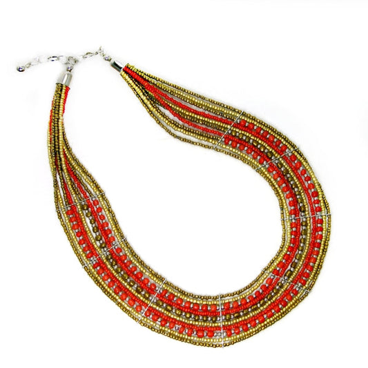 Collier plastron perlé