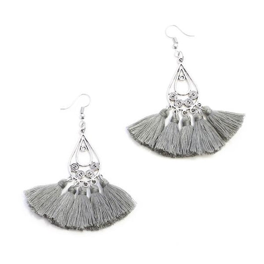 Tear Drop Tassel Earrings
