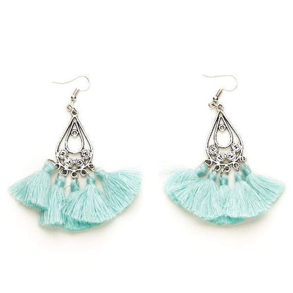 Tear Drop Tassel Earrings