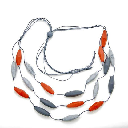 Triple Strand Resin Necklace