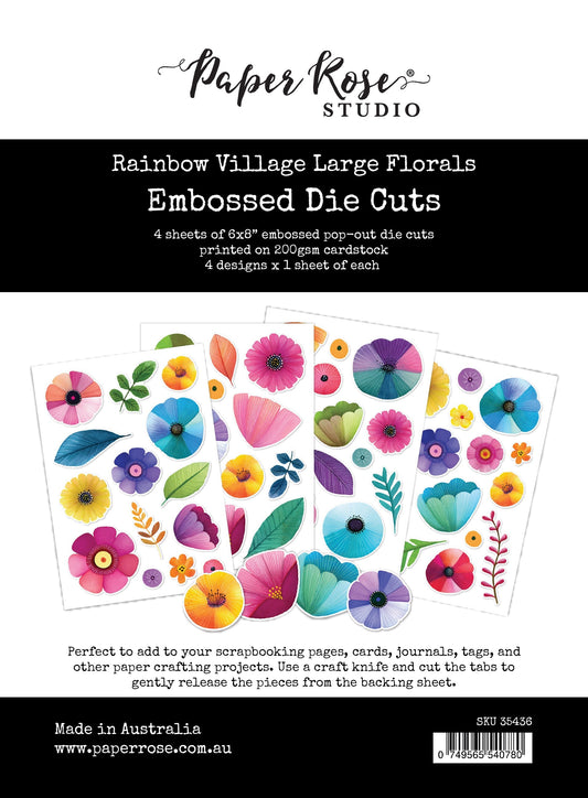 Rainbow Village Matrices de découpe grand format fleurs gaufrées 35436
