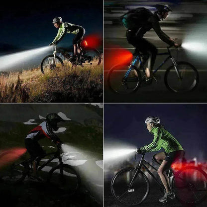 Recharge LED Bike Light Set: Rainproof