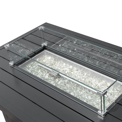 Aluminum Propane 48" Rectangle Outdoor Fire Pit Table