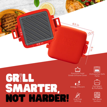 Micro Grill Classic™ Toastie Maker, Microwave Grill, Sandwich Toaster, 3 Minute Grilled Cheese, Crispy, Panini Press, Dishwasher Safe, Office, Home, Travel & School Dorms