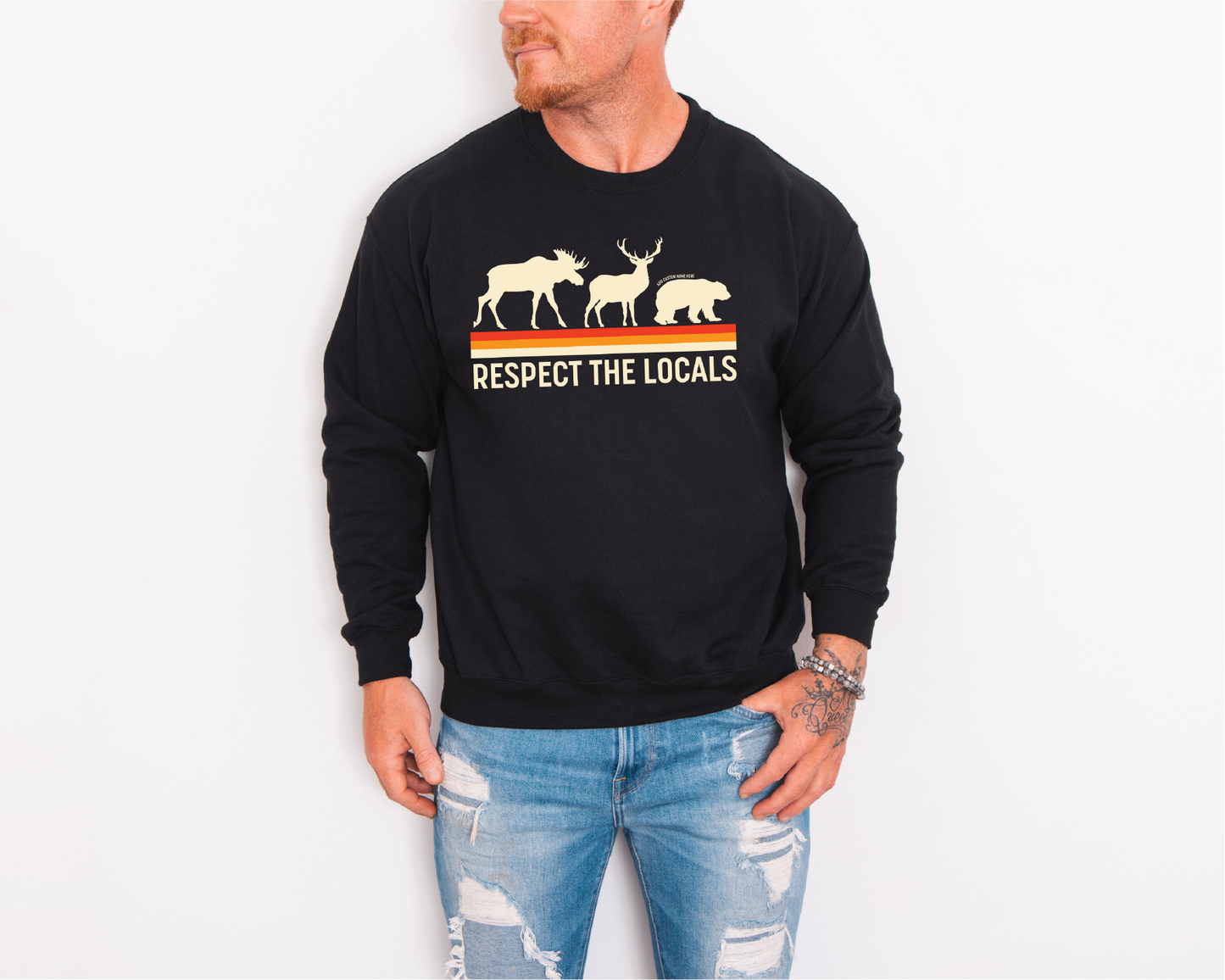 Respect The Locals Unisex Crewneck Sweatshirt | Lake Apparel | Camping Clothing