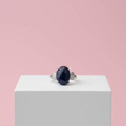 Oval Stone Silver Ring  | Elegant Rings