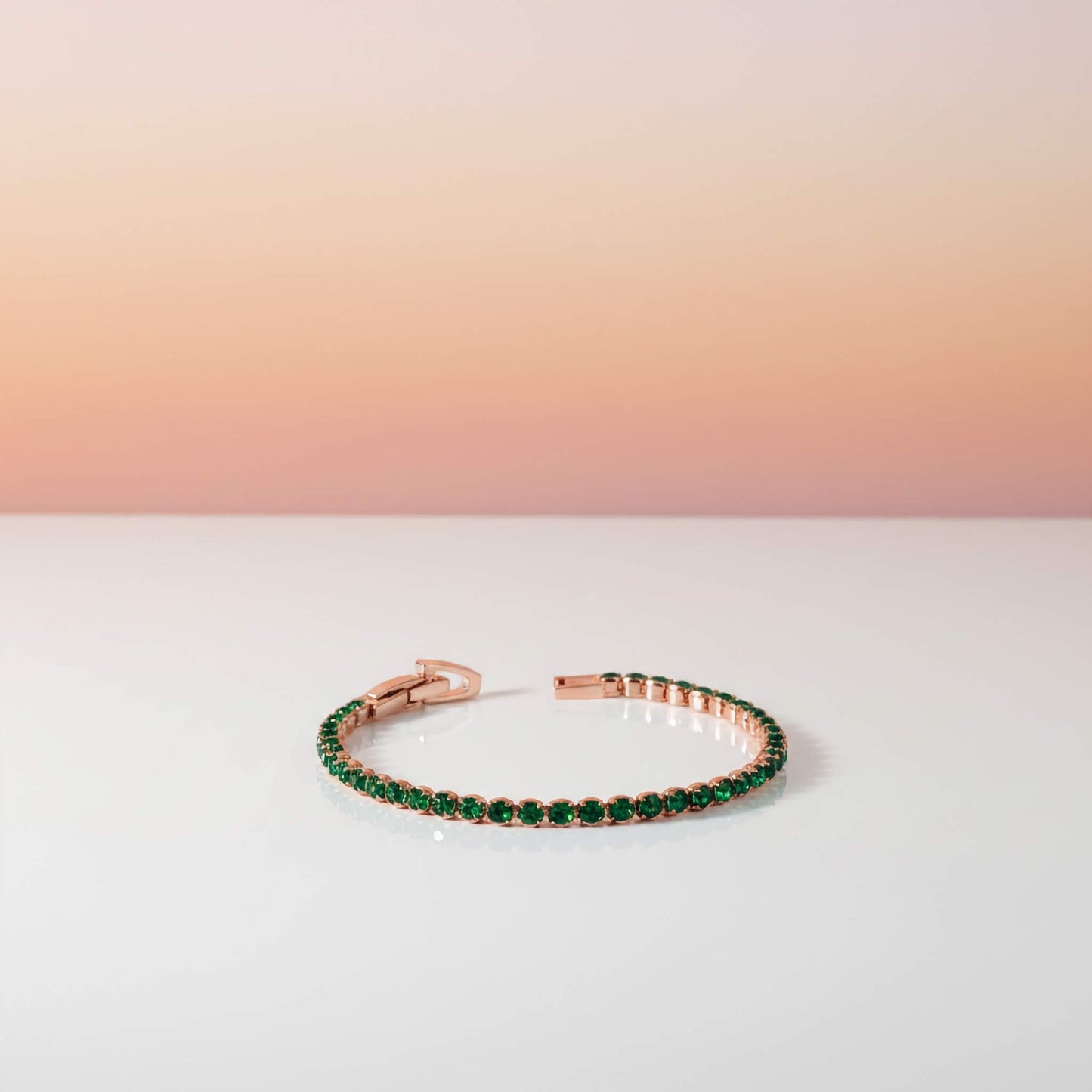 Bracelet de tennis Éclat Émeraude – Bijoux en Zirconium Vert Or 18 carats