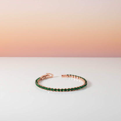 Bracelet de tennis Éclat Émeraude – Bijoux en Zirconium Vert Or 18 carats