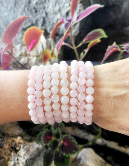 Rose Quartz Gemstone Bead Bracelet | The Stone of Love