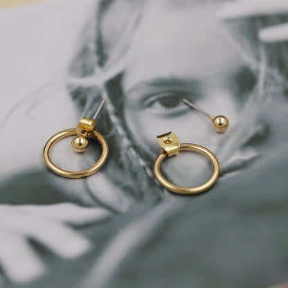 Round Metal Back Earrings