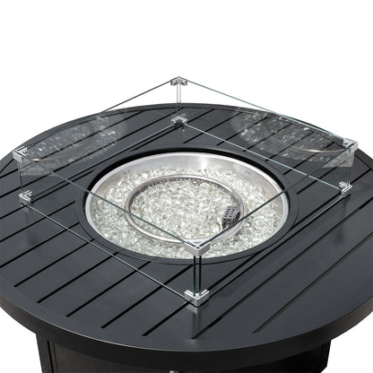 Aluminum Propane 42" Round Outdoor Fire Pit Table