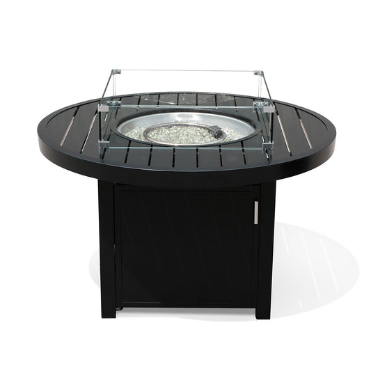 Table foyer extérieur ronde 42" en aluminium et propane