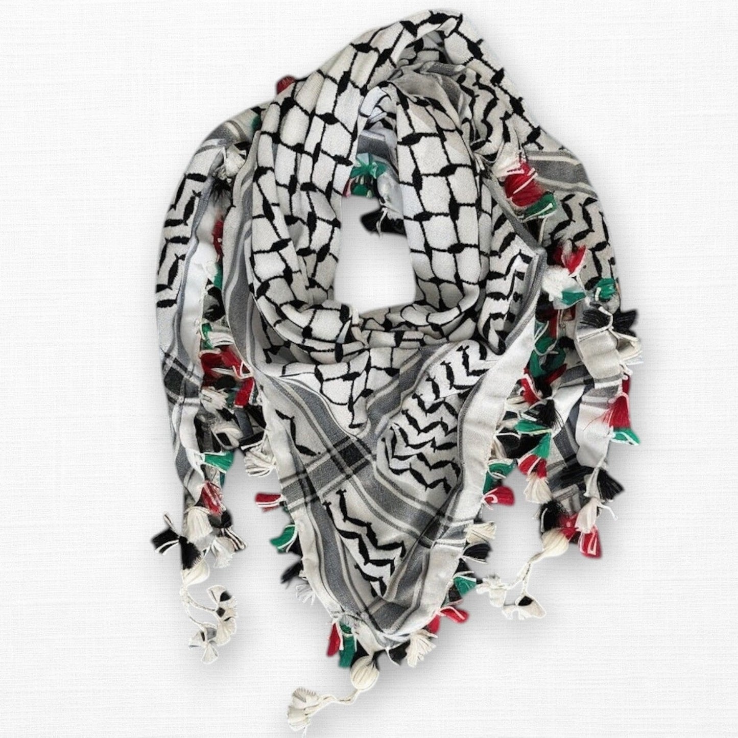 Classic Kufiya (Keffiyeh) | Hand-Tied Flag Tassels – Made in Jordan