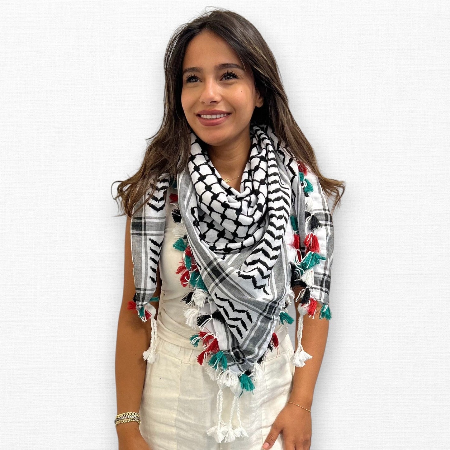 Classic Kufiya (Keffiyeh) | Hand-Tied Flag Tassels – Made in Jordan