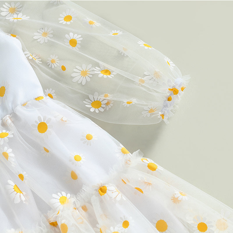 Pudcoco-Robe princesse en tulle à manches longues pour bébé fille, robe trapèze pour tout-petit, élégante, AndrPrint Destroy, maille, fête, 3M-3T