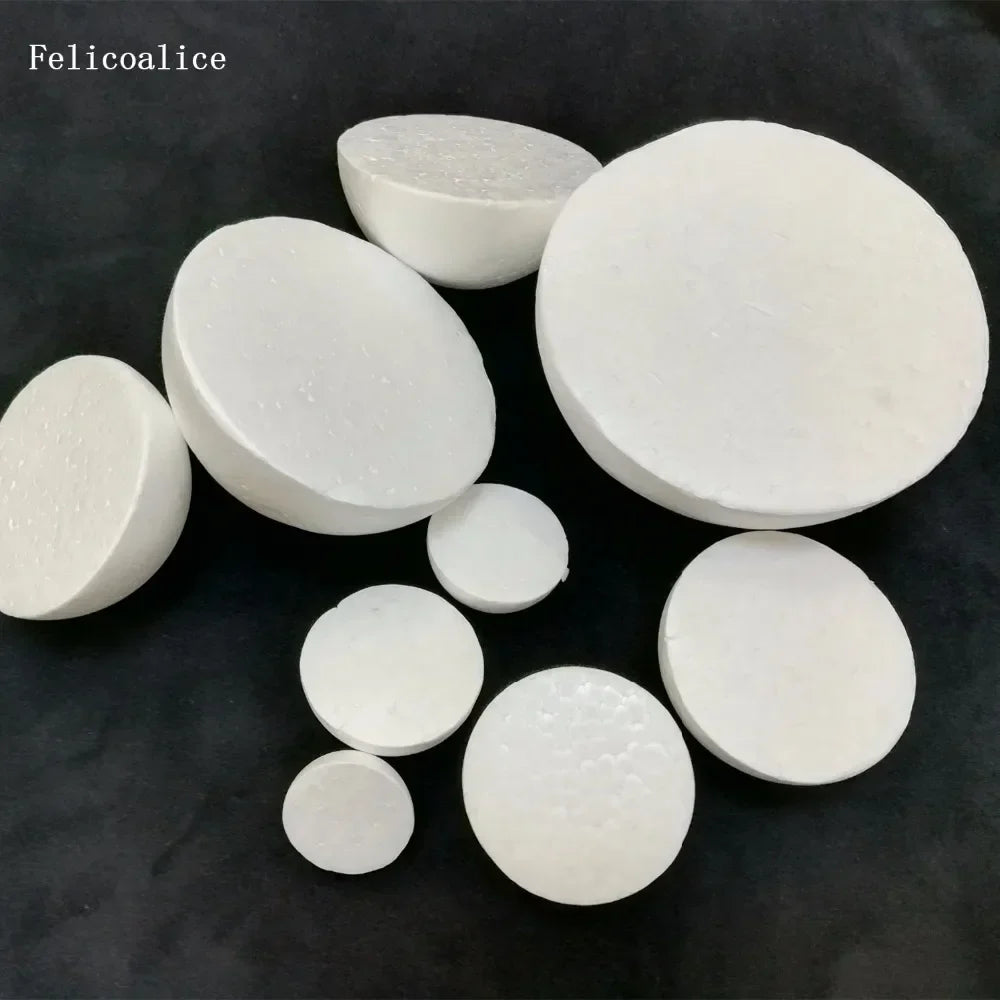 2/4pcs Half Round Solid Polystyrene Styrofoam Foam Balls for Christmas Kids Craft 20cm 7.87 inch 18cm 7.08 inch 15cm 5.905 inch