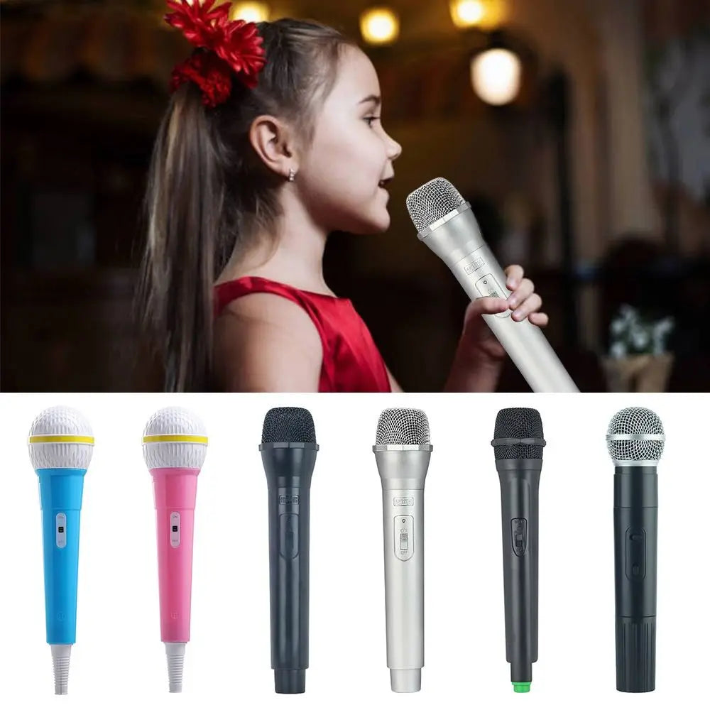 Microphone d'entraînement de fête, accessoire de microphone, jouet de simulation de discours, faux microphone, accessoire de costume de scène, microphone de karaoké pour enfants