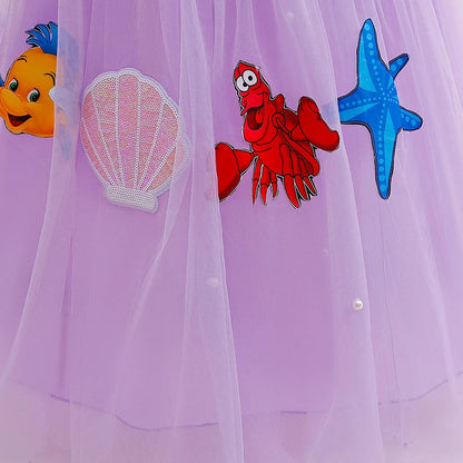 Robe Fille Robe de Princesse Sirène Déguisements pour Enfants Filles Élégante Robe de Performance pour Fête d'Anniversaire Vêtements d'Halloween Noël