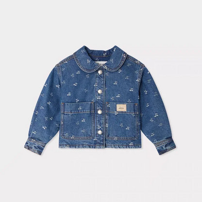 Per-sale 2025 Autumn Winter BP Girls Embroidered Denim Skirt Boys Denim Jacket Kids Dresses for Girls Boy Pant Cherry Cowboy Set