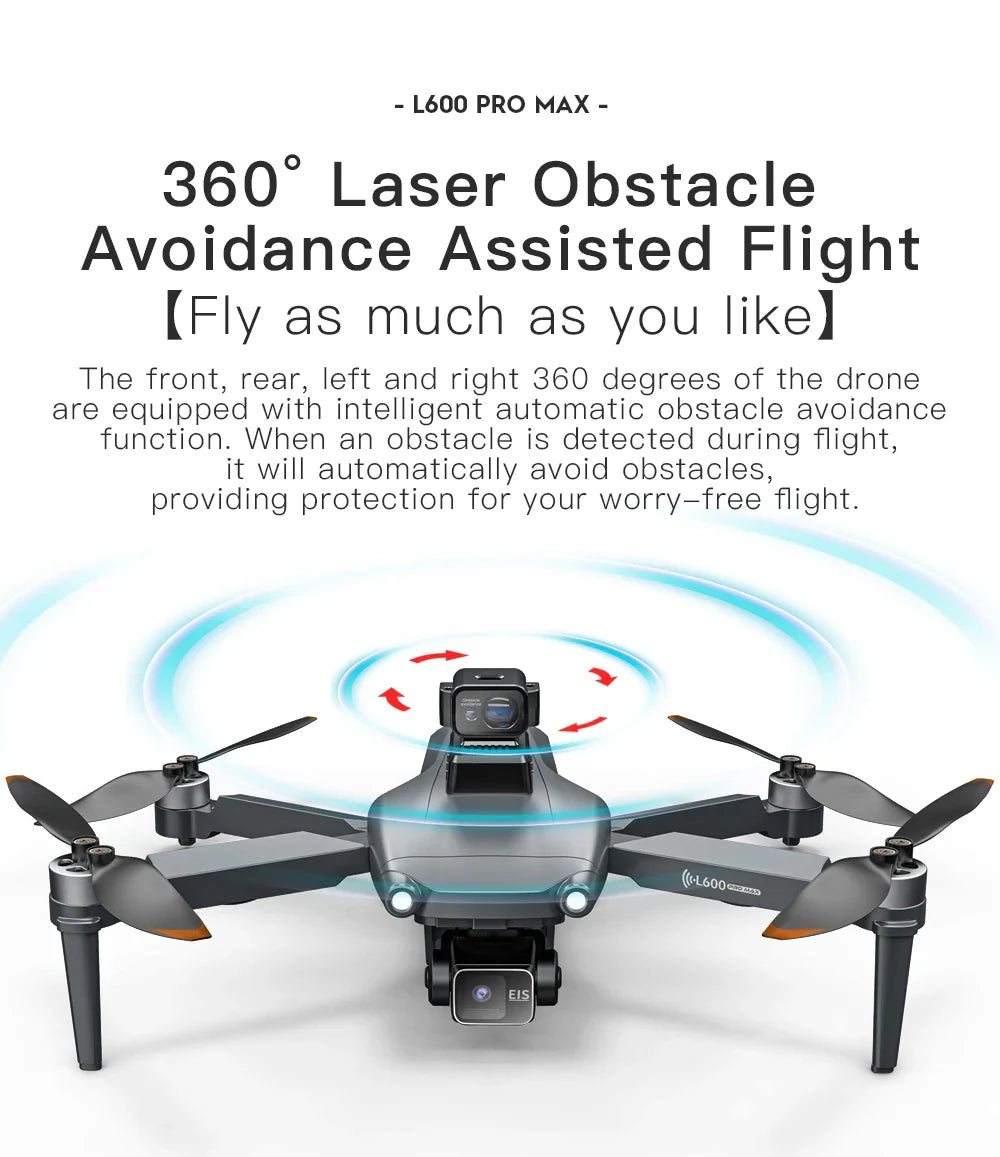 Drone GPS L600 PRO MAX/PRO, caméra HD professionnelle 4K, cardan 3 axes 5G FPV, sans balais, en option, pour éviter les obstacles, quadrirotor
