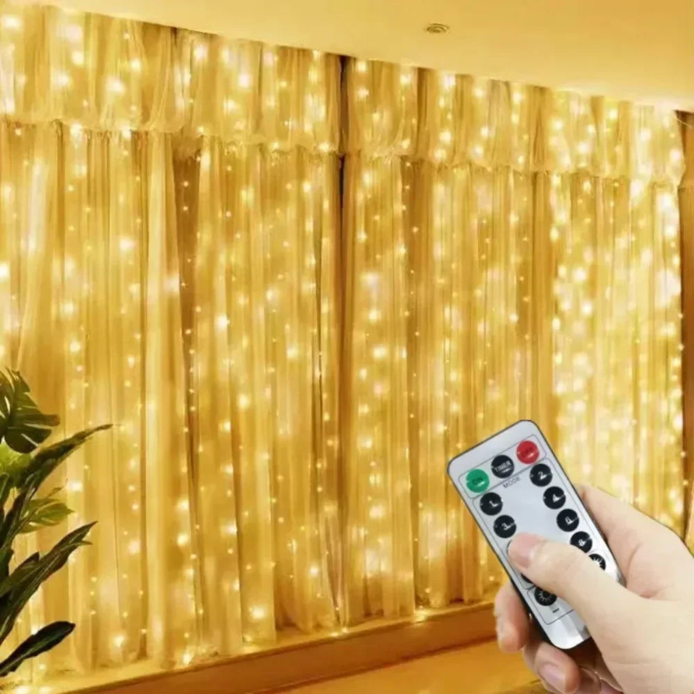 USB LED rideau chaîne lumières avec télécommande chambre vacances mariage anniversaire noël décor LED fée guirlande lampe