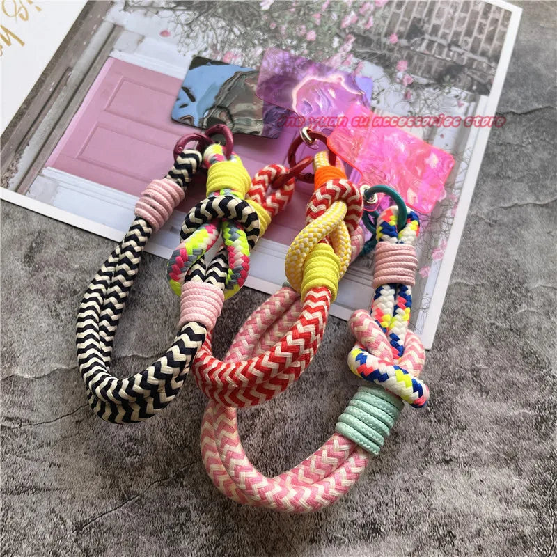 Cell Phone Wrist Strap With Patch Bracelet Telephone Lanyard Small Fresh Smartphone Strap Bag Cellular Pendant Premium Keychain