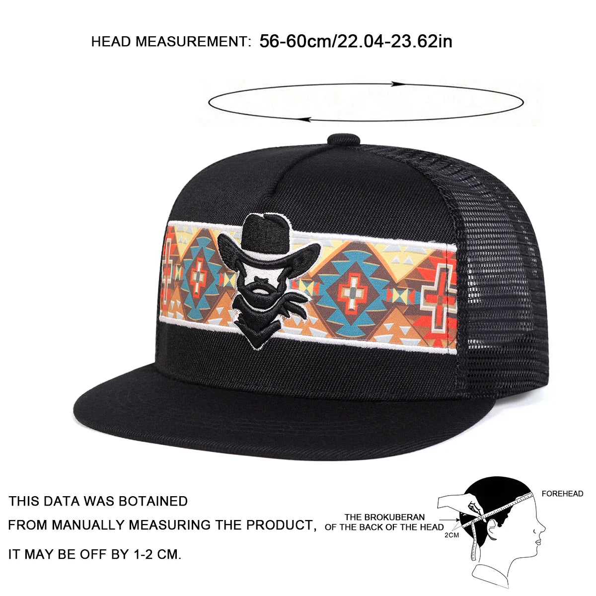 Unisex Western cowboy embroidery Hip-hop Net Hats Spring Summer Outdoor Adjustable Casual Baseball Caps Sunscreen Hat Sports Cap