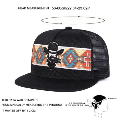 Unisex Western cowboy embroidery Hip-hop Net Hats Spring Summer Outdoor Adjustable Casual Baseball Caps Sunscreen Hat Sports Cap