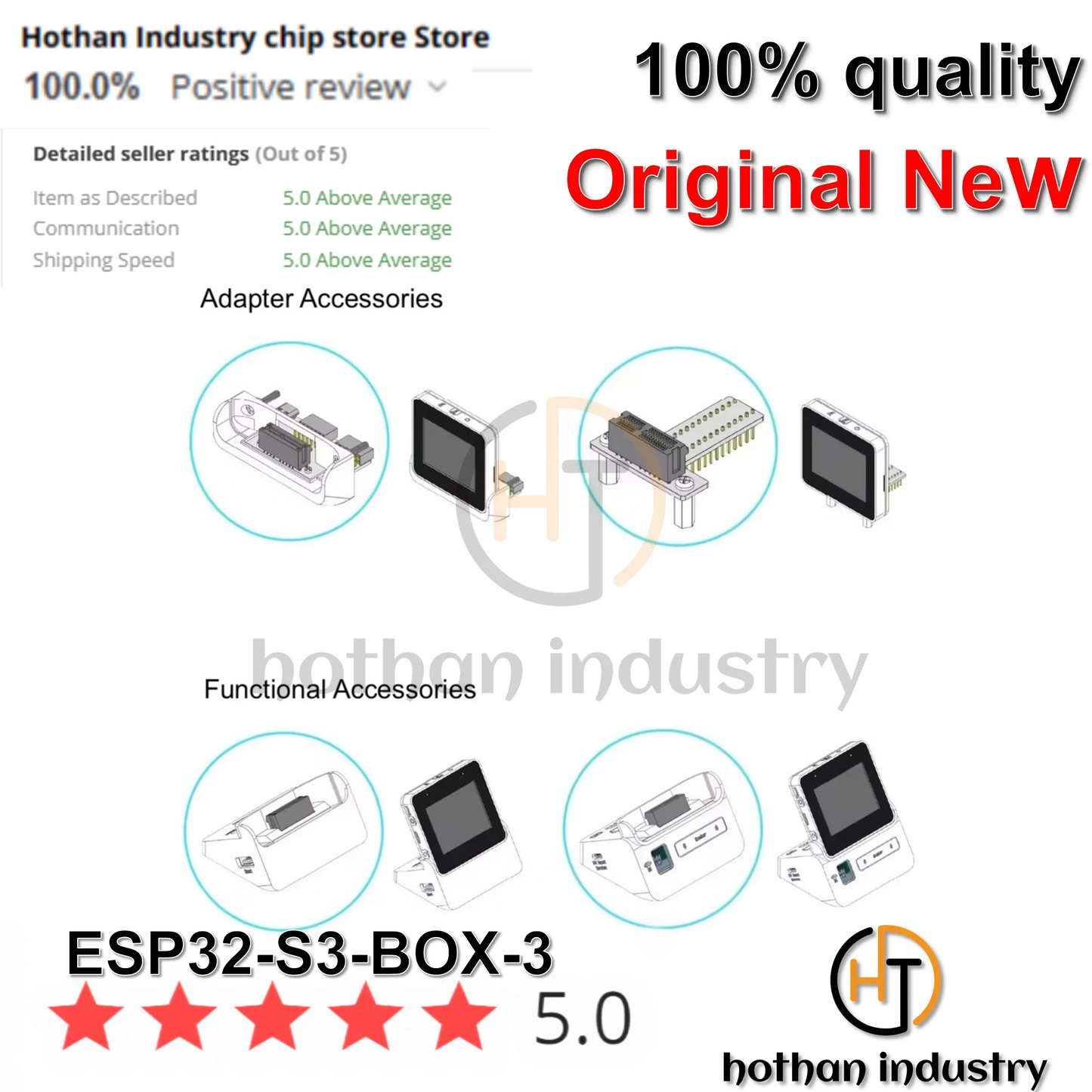 (1PC) 100% NOUVEAU ESP32-S3-BOX-3 ESP32-S3-BOX-3B AIOT Module de Kit de Développement d'Application 2.4 GHz Wi-Fi + Bluetooth 5