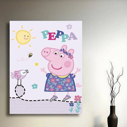 Cartoon Cute W-Peppa PigS Poster Sticky Posters Waterproof Paper Sticker Coffee House Bar Home Decor