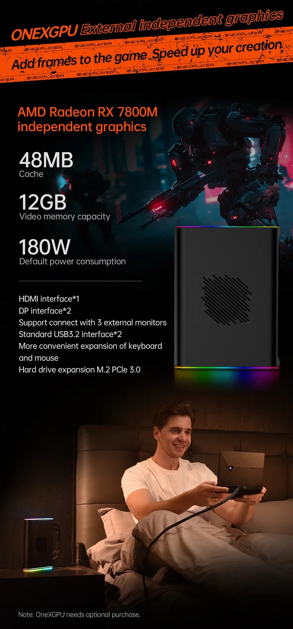 OneXPlayer G1 Gaming Laptop AMD Ryzen AI 9 HX 370 & Intel Core Ultra 7 255H Portable 8.8 Inch 144Hz Dual-Mode Keyboard Computer