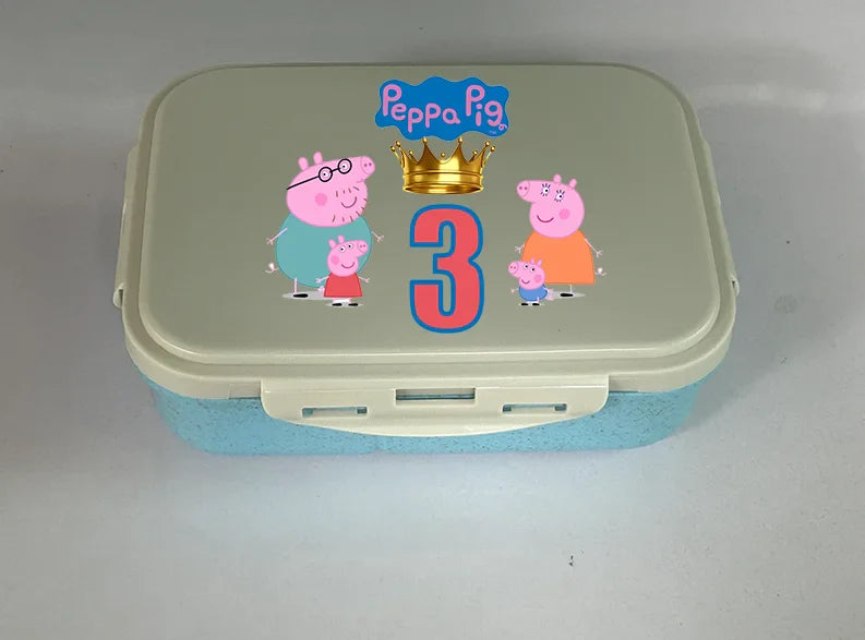 Peppa Pig  Lunch Box  Food Storage Containers Kids School Picnic Lunchbox Office Dinner Case Birthday Christmas Gift