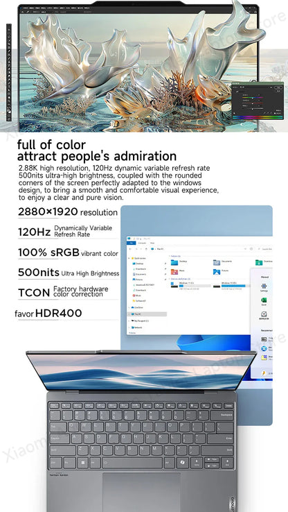 PC portable Lenovo Thinkbook X 2024 AI 13,5" 2,8K 120Hz Intel Core Ultra 5 125H/Ultra 9 185H 16G/32GB RAM 8400MHz PCIE4.0