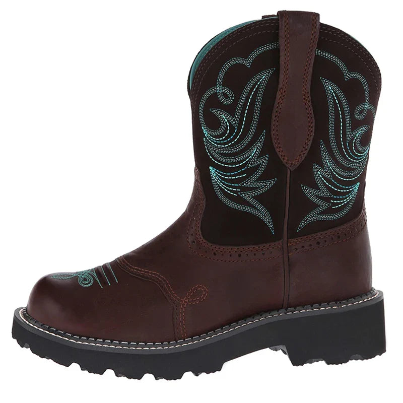 Embroidered Cowboy Boots For Men Women Pu Leather Boots Lightweight Comfortable Western Boots Zapatos De Hombre Size 35-42