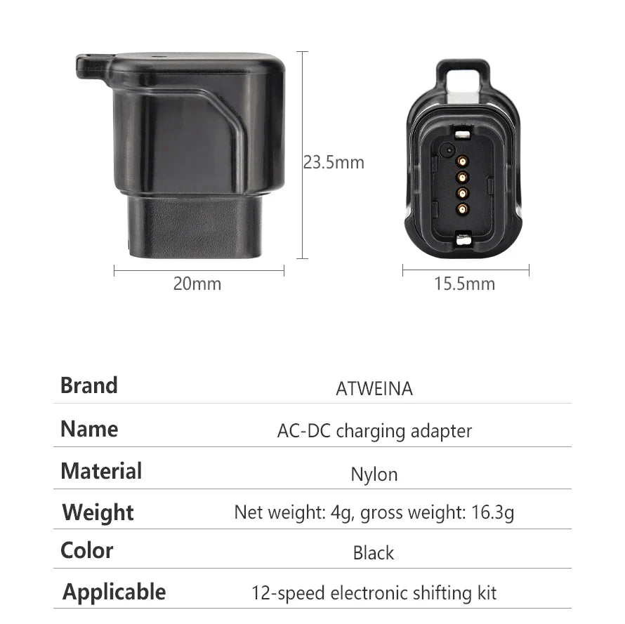 ATWEINA – adaptateur de chargeur de batterie de vélo 12 vitesses, pour équipement de cyclisme 12S 12V Shimano Di2 Dura-Ace R9200/Ultegra R8100/105 R7100