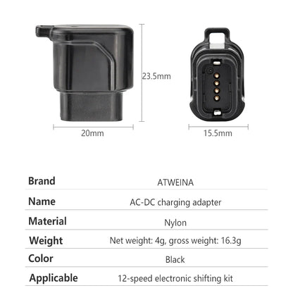 ATWEINA – adaptateur de chargeur de batterie de vélo 12 vitesses, pour équipement de cyclisme 12S 12V Shimano Di2 Dura-Ace R9200/Ultegra R8100/105 R7100
