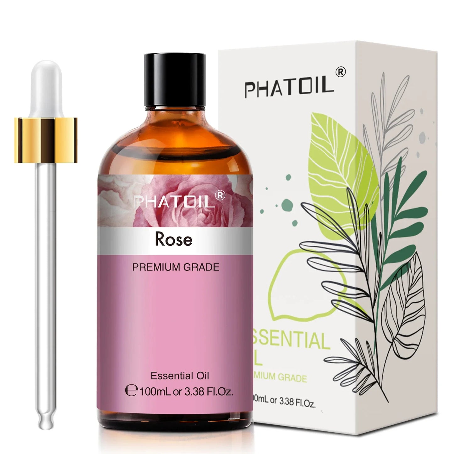 PHATOIL Eucalyptus 100 ml Essential Oil for Skin, Lavender, Vanilla, Jasmine, Lemon, Bergamot, Aromatic Oil for Aromatherapy Candle Making