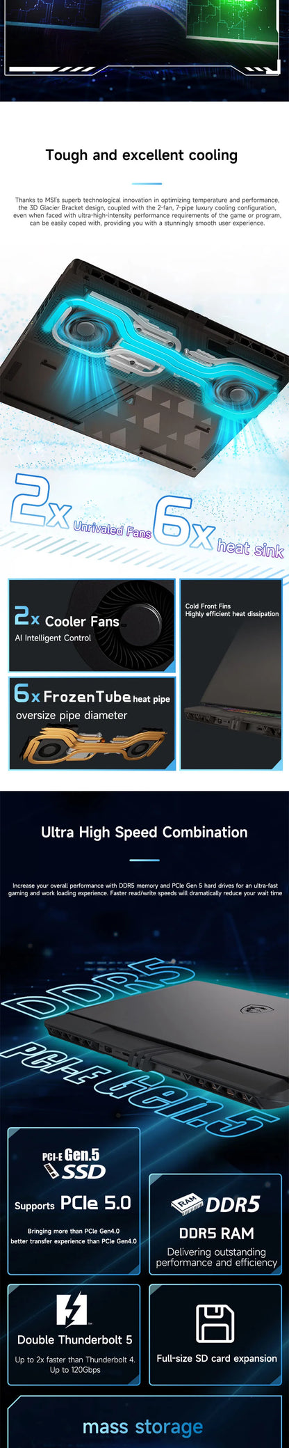2025 MSI Vector 16 HX AI Gaming Laptop 16 Inch 2.5K 240Hz IPS Screen Notebook Ultra 9-275HX 64GB 4TB RTX5080 Netbook Computer PC