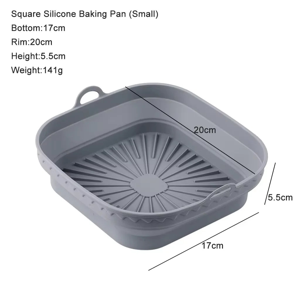 Air Fryer Accessories for COSORI 5,5L 6,4L，Cecotec 5,5L 6L，Ninja 180 Square Reusable 20-23cm XXL Air Fryer Mold