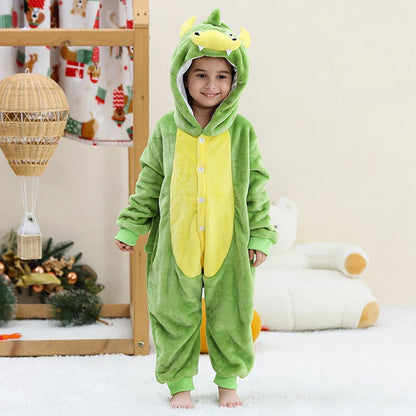 MICHLEY – Combinaison à capuche en flanelle motif Capybara pour enfant, pyjama, grenouillère, déguisement pour Halloween, pour garçon et fille