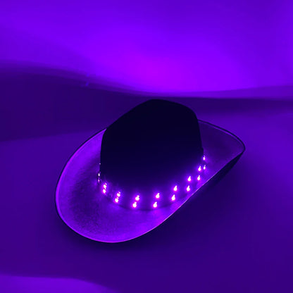 Chapeau de cowboy LED télécommandé pour femmes et hommes, chapeaux de cow-girl occidentaux, robe de l'ouest, vêtements de sauna scintillants pour Halloween, casquette unisexe, mode
