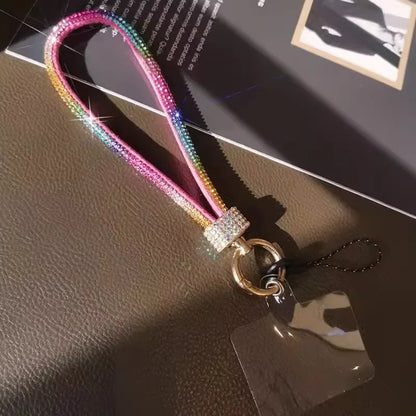 Mobile Phone Lanyard Wrist Chain Luxury Rhinestone Lanyard High-end Short Diamond-encrusted Bracelet Antiloss Reinforced Lanyard