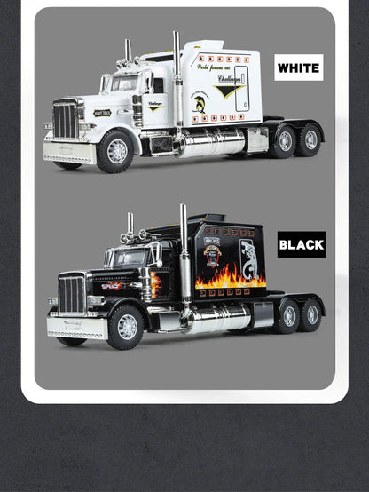 1/24 American Tractor Peterbilt 389 Alloy Simulation Diecast Model Car Collection Christmas Gifts Sound & Light Toys For Kids
