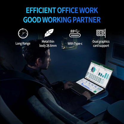 Topton Dual Screen Gaming Laptop 16 Inch IPS + 14'' Touch Intel i9-10885H I7-10750H Max 64GB 4TB Slim Notebook Gamer PC Computer