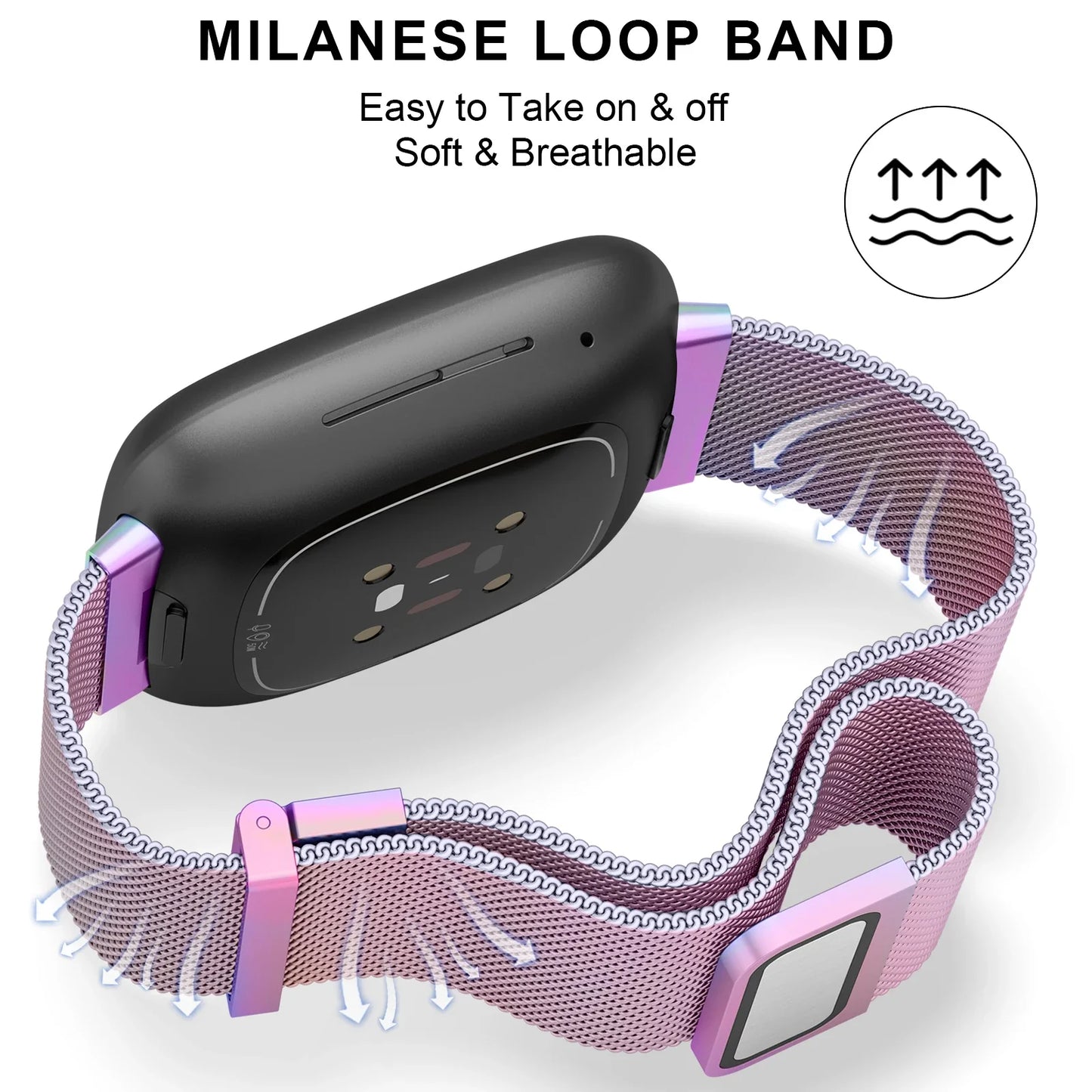 Metal Magnetic Strap For Fitbit Versa 3 4 Watchband Bracelet Wristband For Fitbit Versa Sense/sense 2 Milanese Replacement Strap